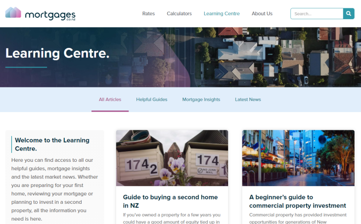 Shows our mortgage learning centre content writing